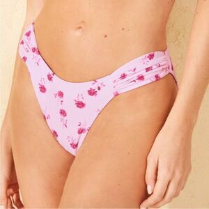 Shade & Shore Pink Floral Bikini Bottoms, Size XL (16), NWT